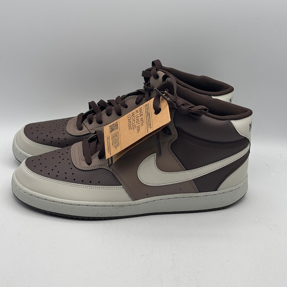 Nike Court Vision Mid NN Shoes Men Size 11.5 Brown Bone Basketball DN3577-200 - Picture 4 of 7